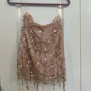 Elegant Sequin Embellished Skirt and shirt set.